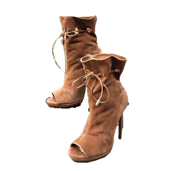 Steve Madden Cavalier Suede Peep Toe Ankle Booties 7.5 - Picture 6 of 10